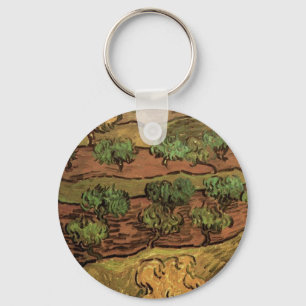 Porte-clés Oliviers de Van Gogh contre la pente d'une colline