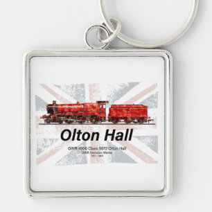 Porte-clés Olton Hall Train à vapeur Vintage Anglais Locomoti