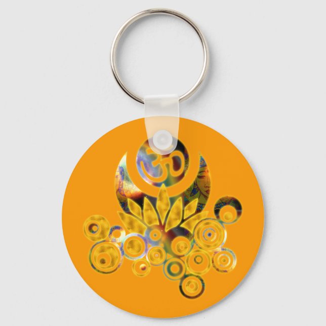 Porte-clés Om Lotus | orange (Recto)