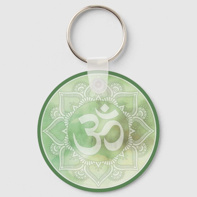 Porte-clés Om Mandala Green Keychain (Recto)