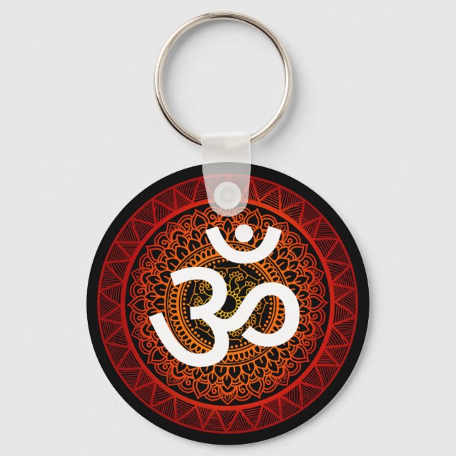 Porte-clés Om Mandala Red Root Chakra (Recto)