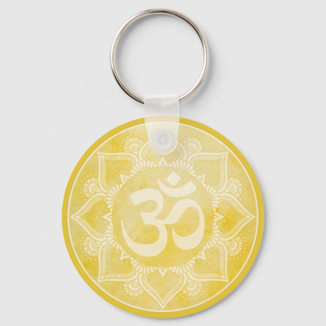 Porte-clés Om Mandala Yellow Keychain (Recto)