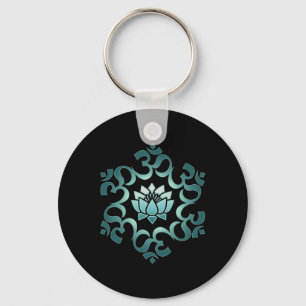 Porte-clés Om, Mantra, Symbole, Mandala, Fleur de Lotus, Boud
