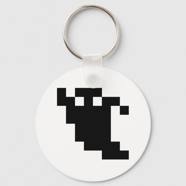 Porte-clés Ombre fantôme de 8 bits Pixel (Recto)