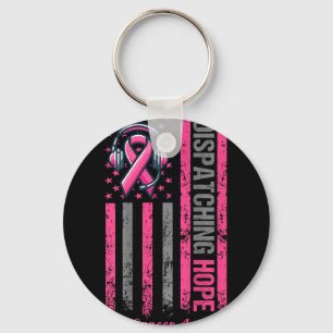 Porte-clés ON BACK Dispatcher Ruban Rose Sensibilisation au C