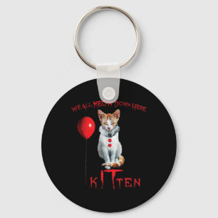 Porte-clés On Meow Clown Cat Kitten Halloween Drôle mignon