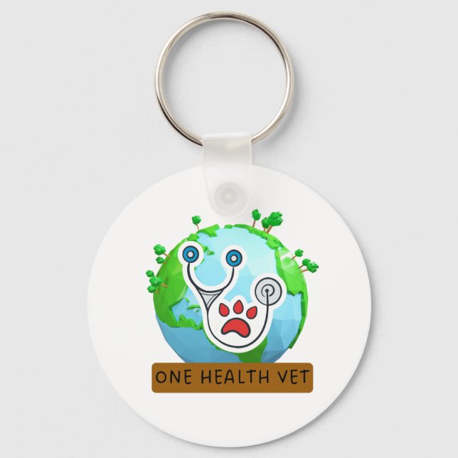 Porte-clés One Health Vet – Vet Global Health Animal Design (Recto)