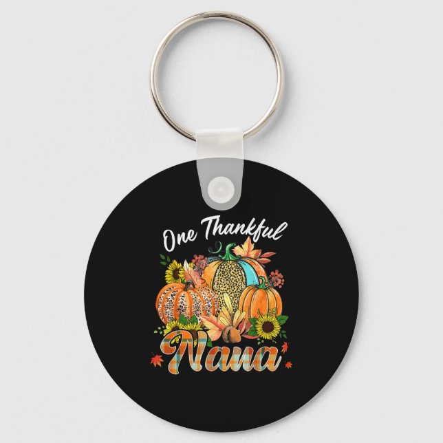 Porte-clés One Thankful Nana Pumpkin Fall Autumn Thanksgiving (Recto)