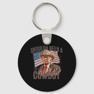 Porte-clés Ont Été Un Cow-boy Trump 2024 4 juillet Drapeau Us