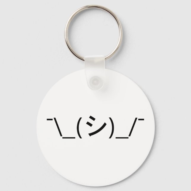 Porte-clés Oops Shrug Emoticon ¯\_(シ)_/¯ Kaomoji japonais (Recto)