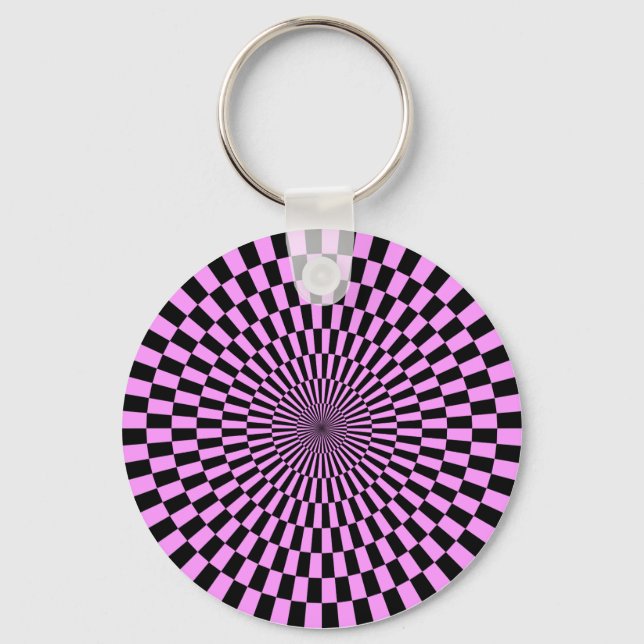 Porte-clés Op Art - Violet clair et noir (Recto)