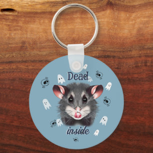 Porte-clés opossum mort à l'intérieur, fantôme eff
