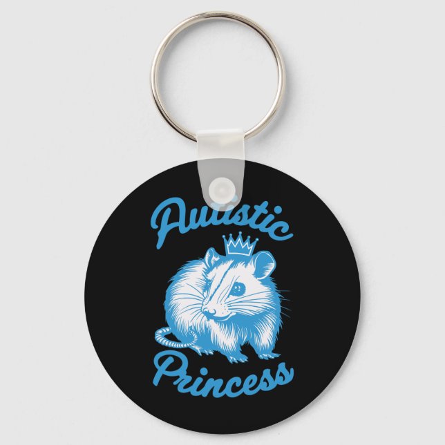Porte-clés Opossum princesse autiste  (Recto)