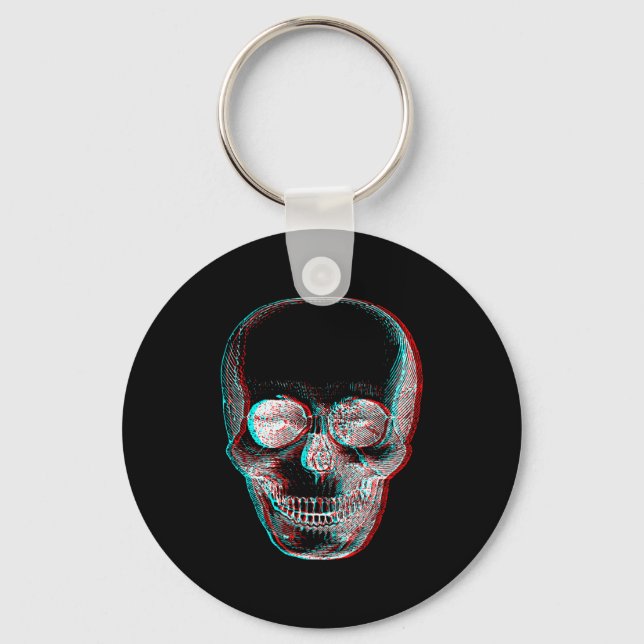 Porte-clés Optical Illusion Halloween Skeleton Skull  (Recto)