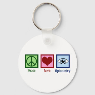 Porte-clés Optométriste Peace Love Optométrie Blue Eye Doctor
