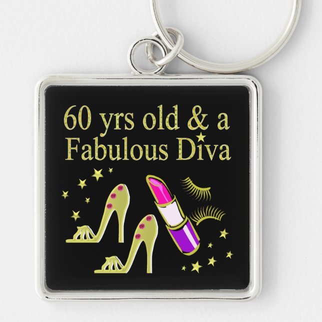 PORTE-CLÉS OR 60 ANS ET UN DIVA FABULEUX (Devant)