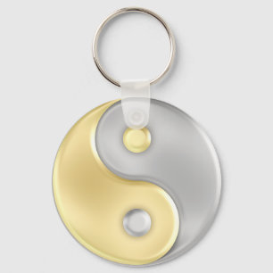 Porte-clés Or et argent Yin et Yang