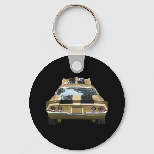 Porte-clés or et noir classique z28 (Recto)