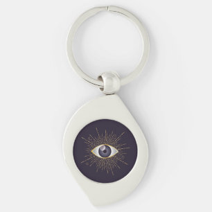 Porte-clés Or et violet mystique mal oeil Nazar Mati