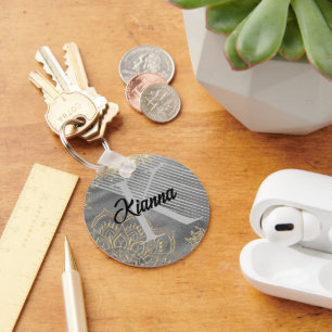 Porte-clés Or Lotus Mandala Glitogramme