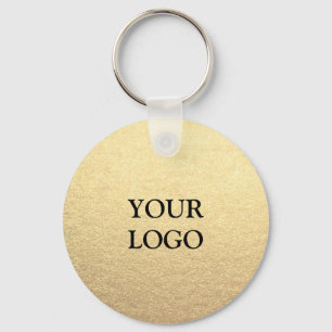 Porte-clés Or personnalisé simple et élégant avec votre logo 