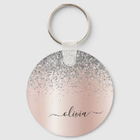 Or rose - Parties scintillant rose pâle Monogramme