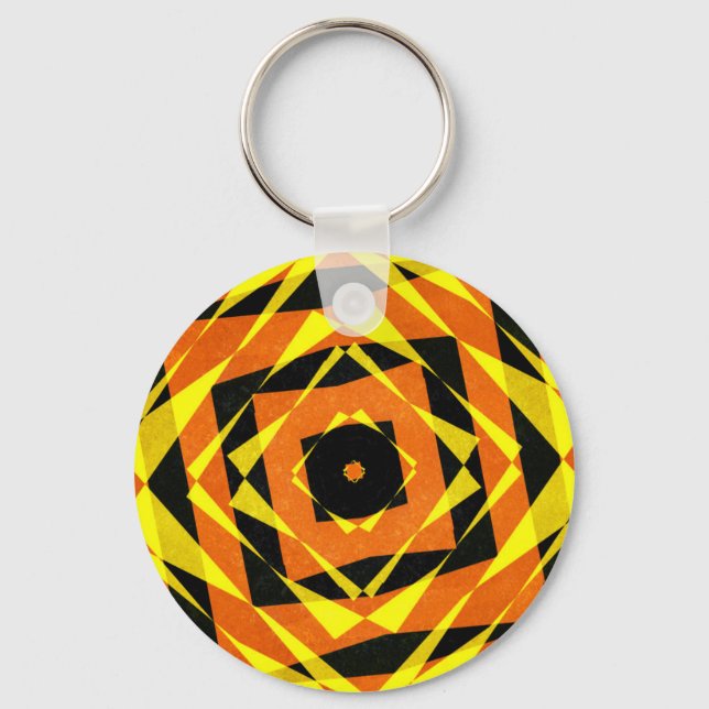 Porte-clés Orange and yellow striped diamond pattern (Recto)
