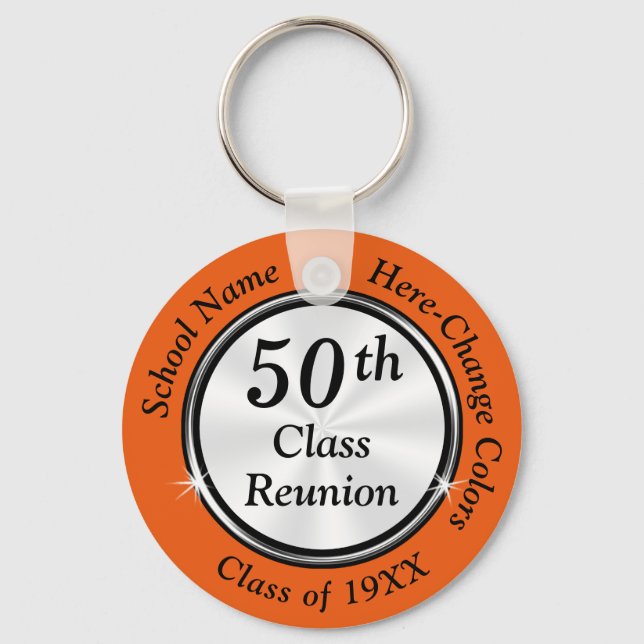 Porte-clés Orange, Black, White 50th Class Reunion Favors (Recto)