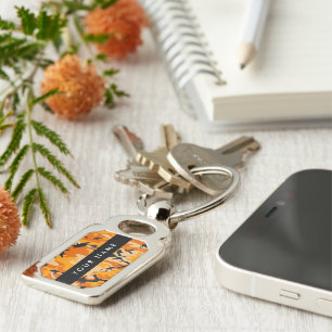Porte-clés Orange Camouflage Votre nom Personnalisez