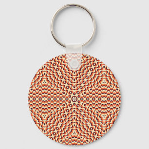 Porte-clés Orange, Crème, Art Floral Brown Sans Seamless