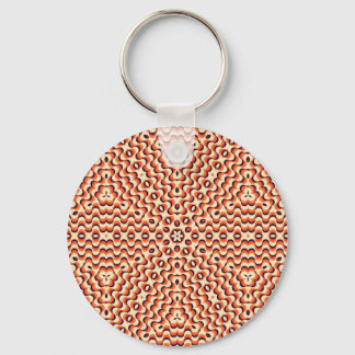 Porte-clés Orange, Crème, Art Floral Brown Sans Seamless