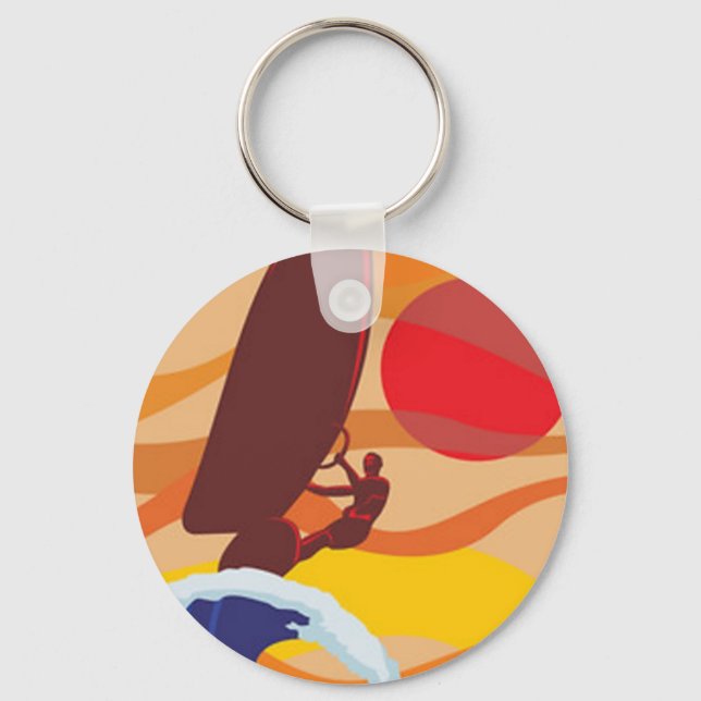 Porte-clés orange de planche à voile (Recto)