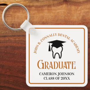Porte-clés Orange Dental School Custom Graduation Cadeau