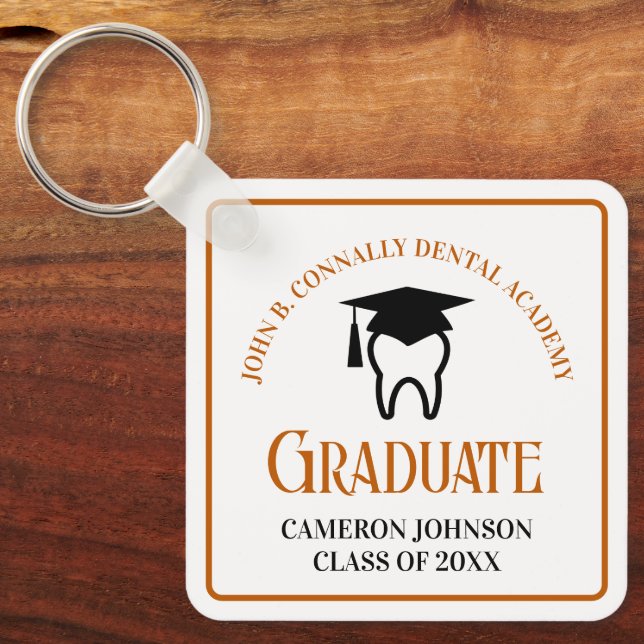Porte-clés Orange Dental School Custom Graduation Cadeau (Recto)