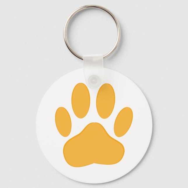 Porte-clés Orange Dog Pawprint (Recto)