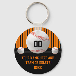 Porte-clés Orange et Noir, Cadeaux d'équipe de baseball bon m