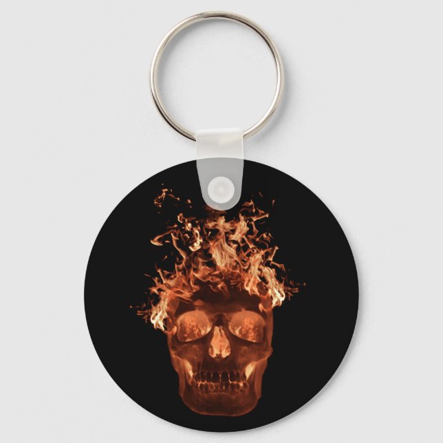 Porte-clés Orange Flaming Skull Key Chain (Recto)