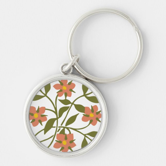 PORTE-CLÉS ORANGE FLEURS (Devant)
