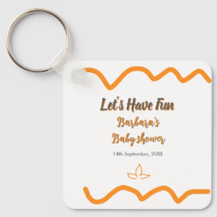 Porte-clés Orange gris rétro baby shower espagnol boho modern