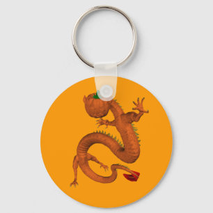 Porte-clés Orange Halloween Citrouille Dragon