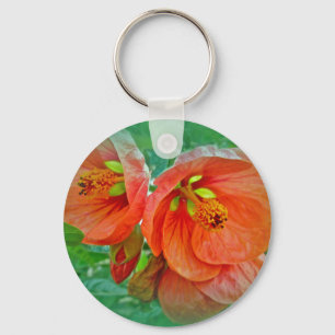 Porte-clés Orange Hibiscus Fleurs