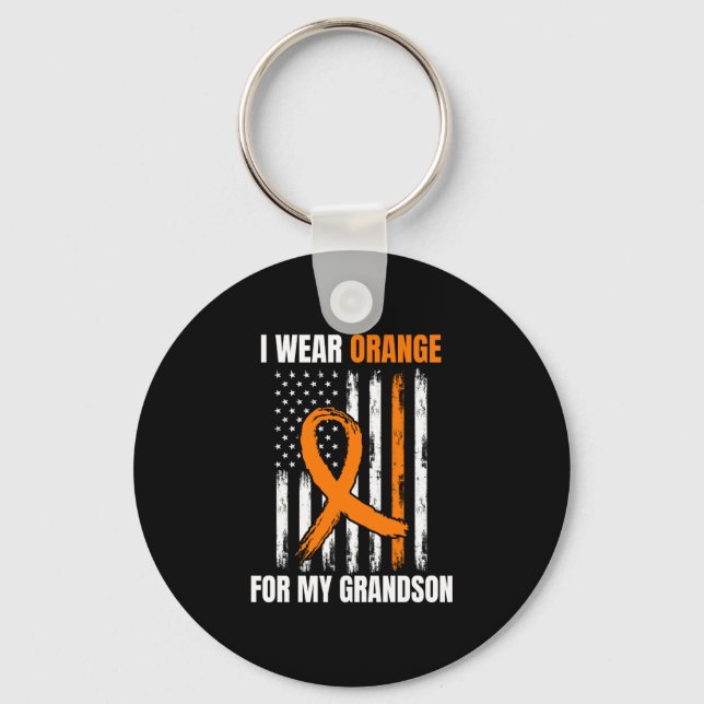 Porte-clés Orange homme petit-fils leucémie sensibilisation a (Recto)