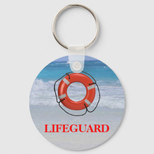 PORTE-CLÉS ORANGE LIFESAVER ON THE BEACH