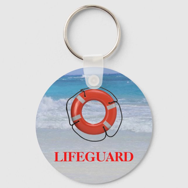 PORTE-CLÉS ORANGE LIFESAVER ON THE BEACH (Recto)
