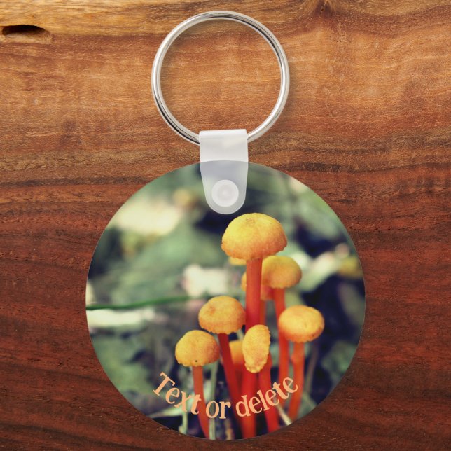 Porte-clés Orange Mushrooms Nature Personalized (Recto)