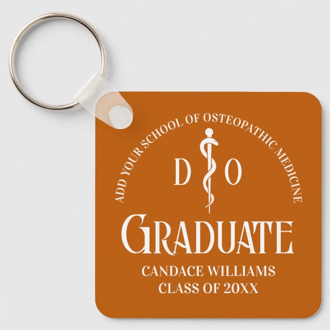 Porte-clés Orange Ostéopathic Médicale School Graduation (Recto)
