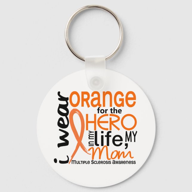 Porte-clés Orange Pour Hero 2 Maman MS Sclérose En Plaque (Recto)