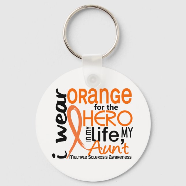 Porte-clés Orange Pour Héros 2 Tantes MS Scléros Multiple (Recto)
