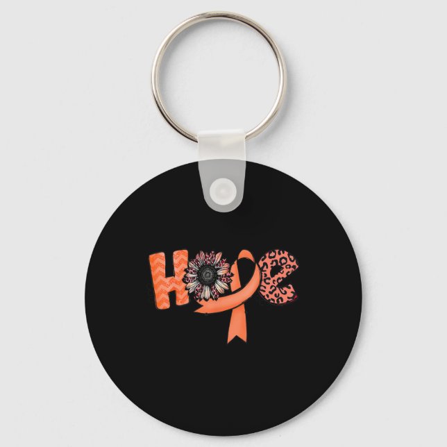 Porte-clés Orange Ribbon Leopard Sunflower Hope RSD CRPS Awar (Recto)