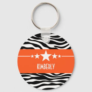 Porte-clés Orange Sassy Star Zebra Porte - clé